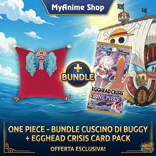 ONE PIECE - Bundle cuscino di Buggy il Clown 46cm + bustina EB-04 JAP